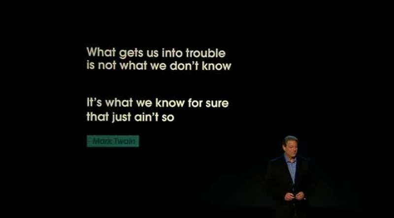 That what gets us into trouble is not what we don't know