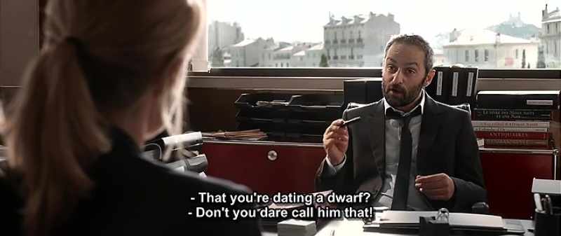 That you're dating a dwarf? - Don't you dare call him that!