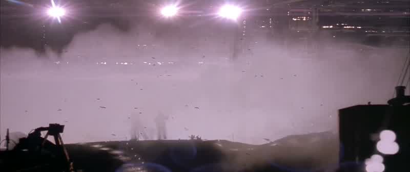 That's digital debris flying in the