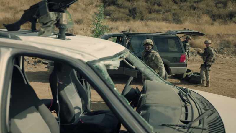 That's Sasquatch's SUV. Taliban painted it white