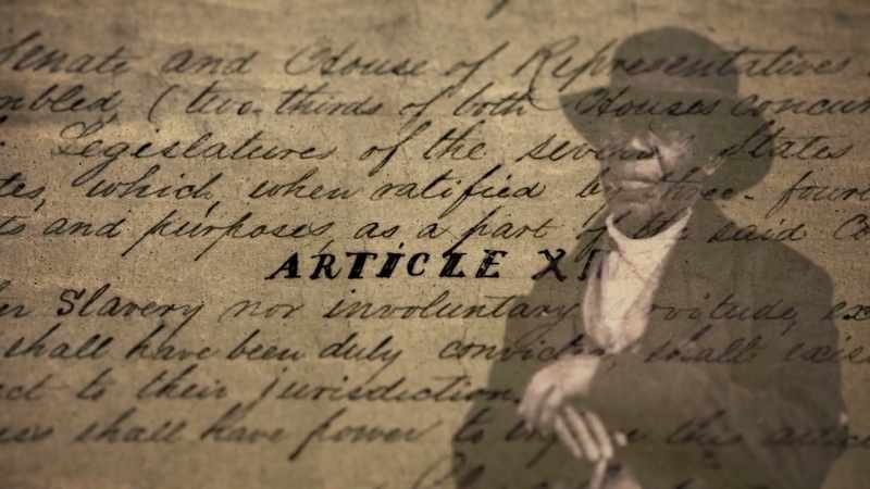 The 13th Amendment abolishes slavery