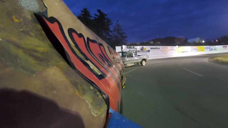 The 71 truck stopped at turn number three