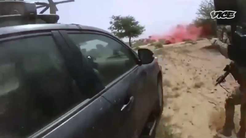 The ambush was captured by a camera mounted