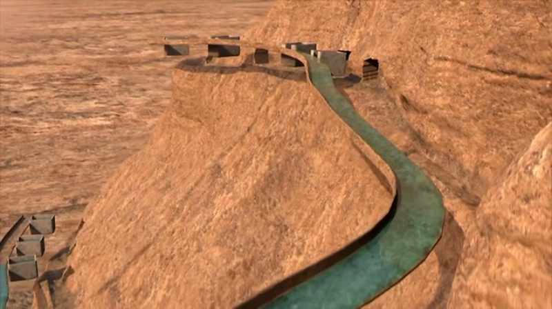 The aqueduct is covered by a waterproof render