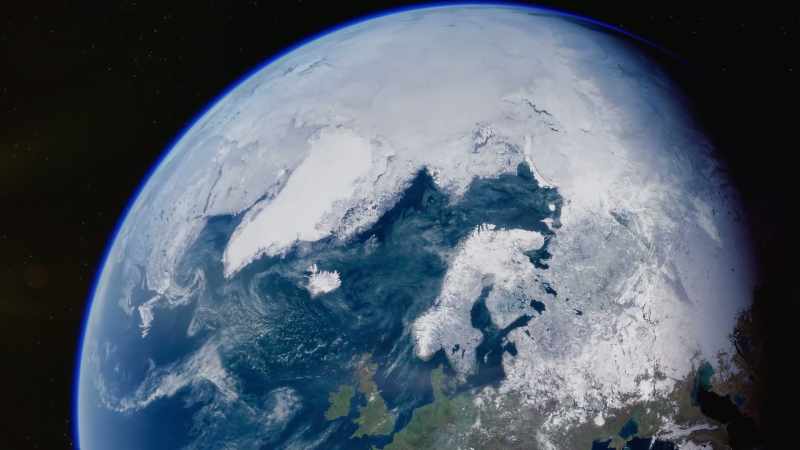 The Arctic Ocean lies