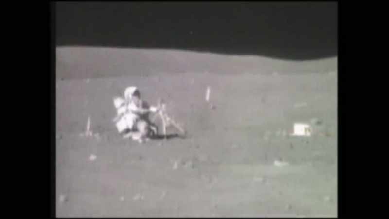 The astronaut waits, until a mysterious force comes to his aid