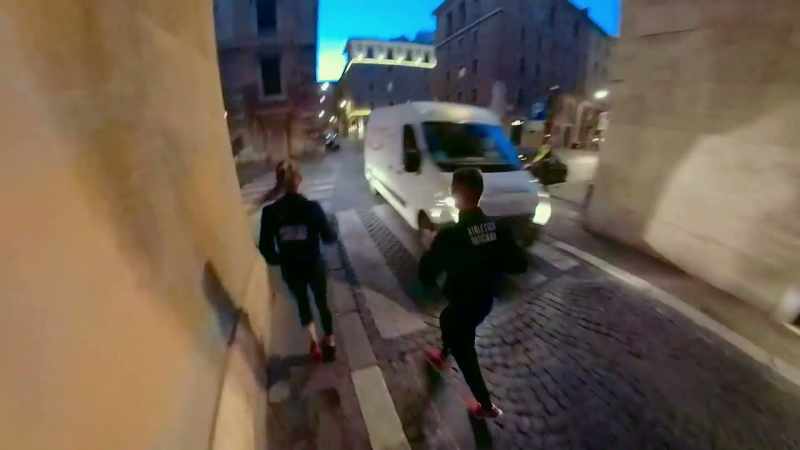The athletes approach their next landmark