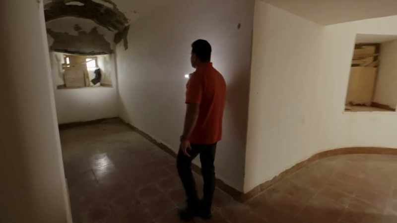 The basement is built like a typical german bunker