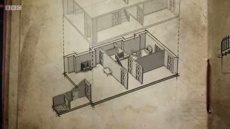 The basement kitchen and servant's quarters are most likely converted