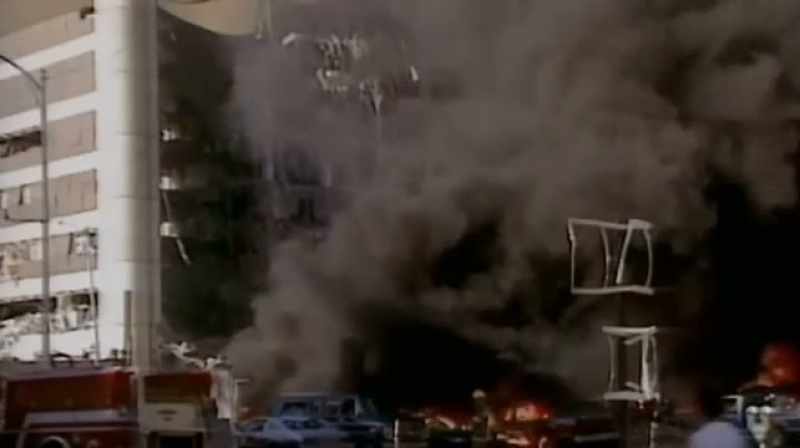 The black smoke was billowing up