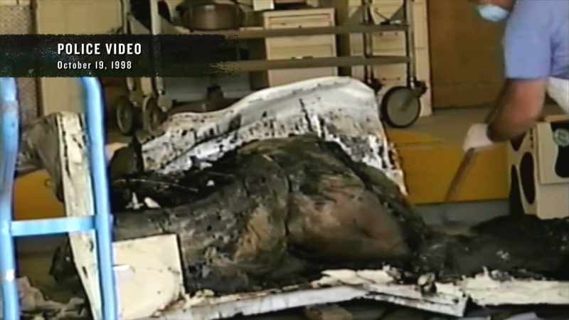 The body was encased in sleeping bags