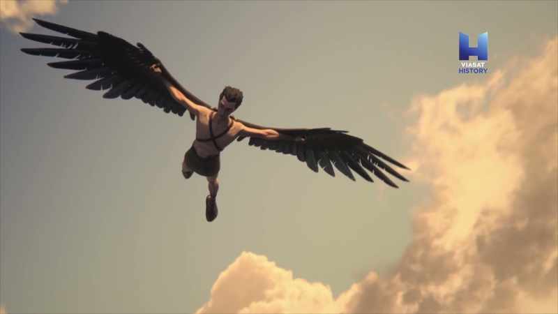 The boy began to delight in his daring flight