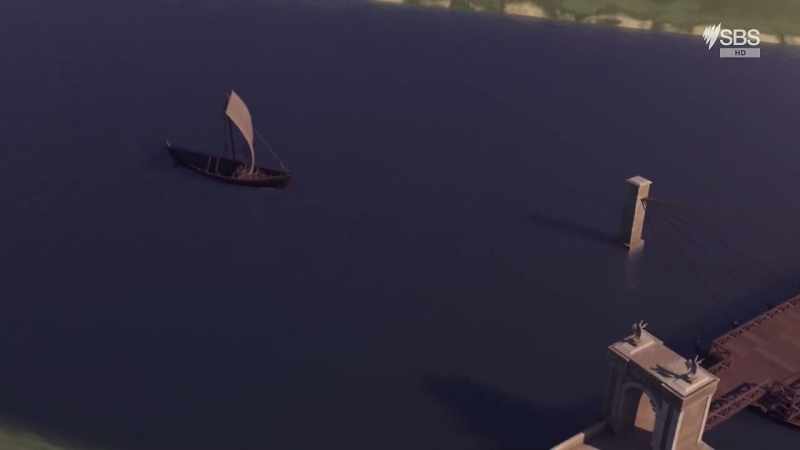 The bridge was functional for scows and other small boats