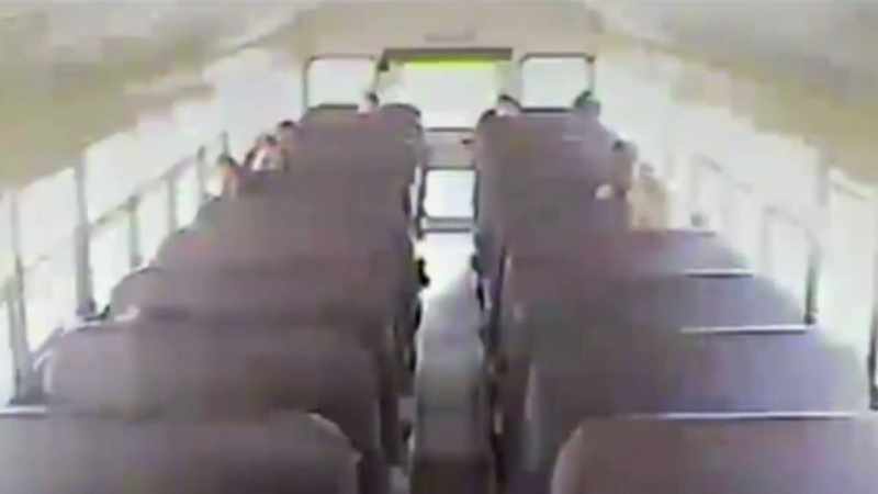 The bus had a rearward facing camera