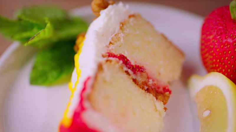 The cake is in fact, a lemon-flavored cake
