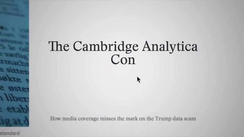 THE CAMBRIDGE ANALYTICA SCAM