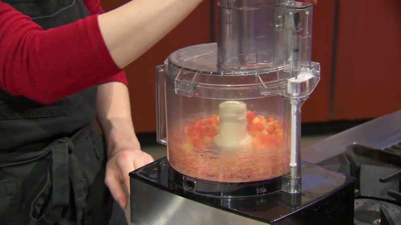 The candy corn isn't really grinding up