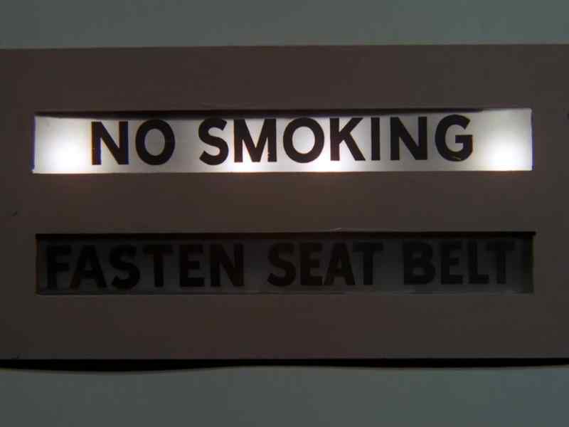 The captain has put on the seat belt sign