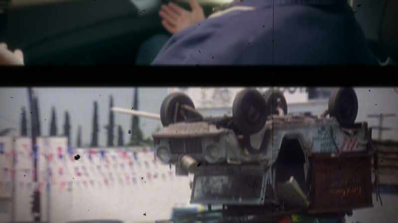 The cars that are upside down