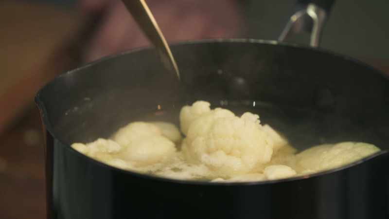 The cauliflower is now perfectly done