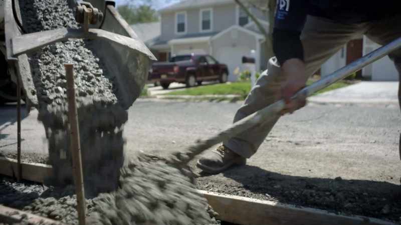 The cement, in a properly-built concrete structure