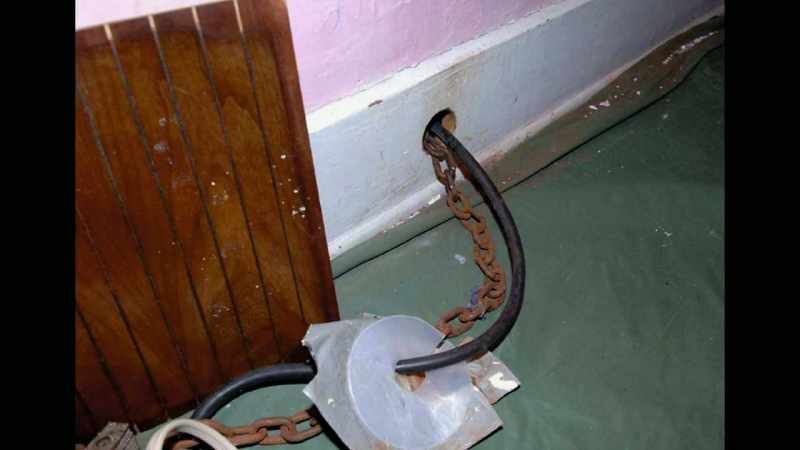 The chains that were used to keep the girls in confinement