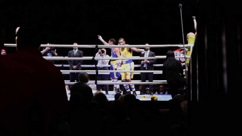 The champion, from the gold corner