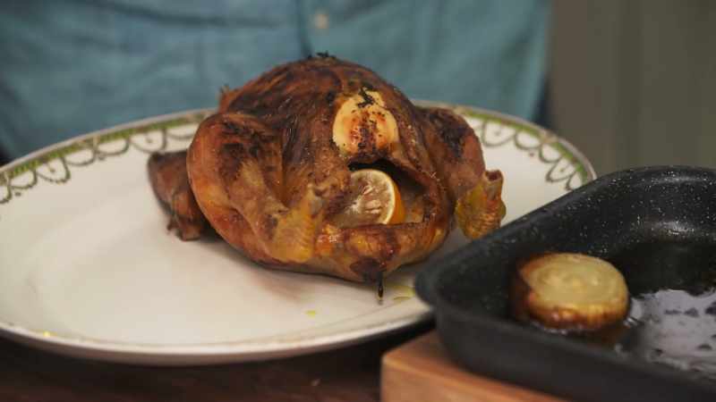 The chicken goes into Nikki's warmer compartment