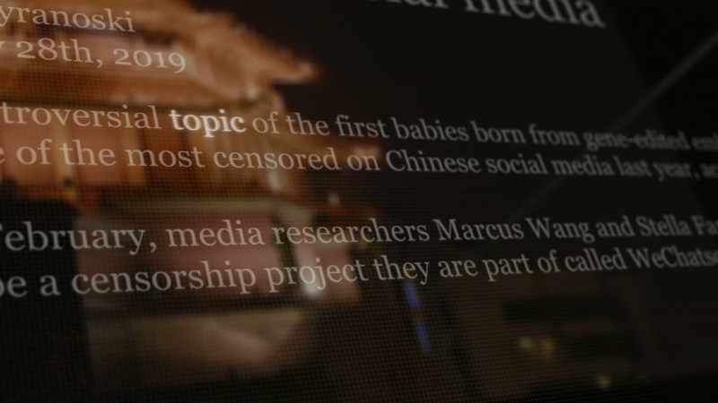 The Chinese state is censoring the subject