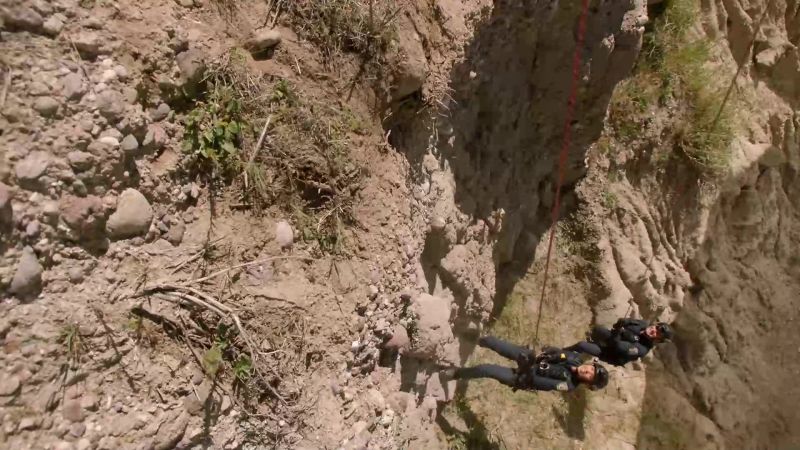 The cliff's going