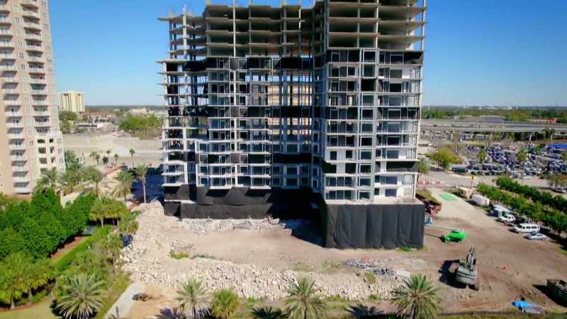 The construction was well underway
