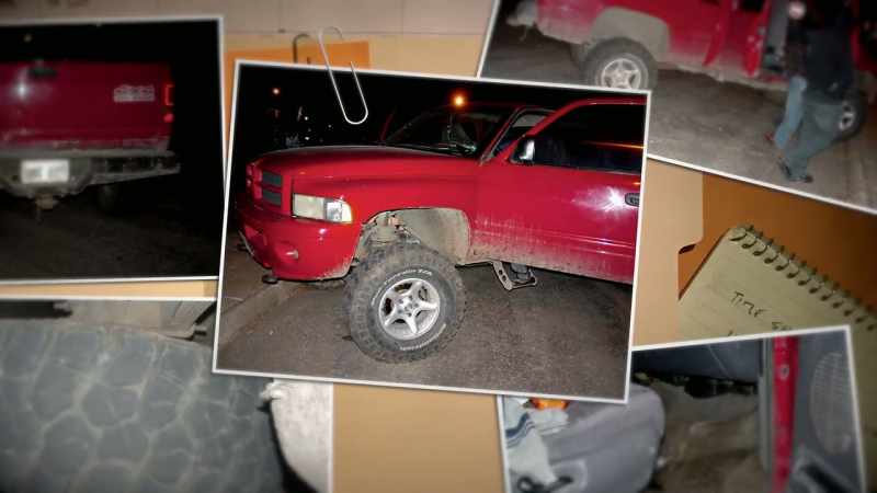 The contractor did drive a red truck that matched