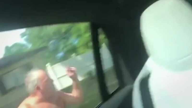 �The contractors drive off