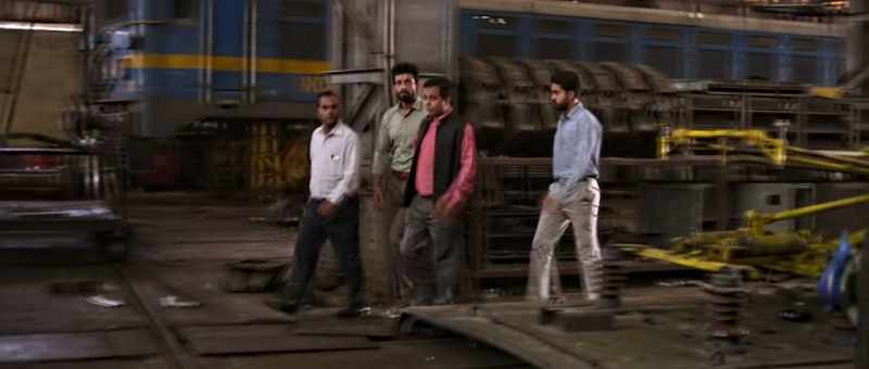 The damaged trains are brought for repair