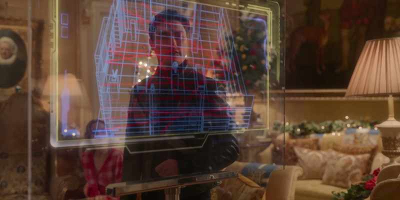 The display case is surrounded by a web of laser motion detectors