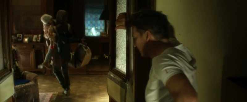 The door on the left. - So