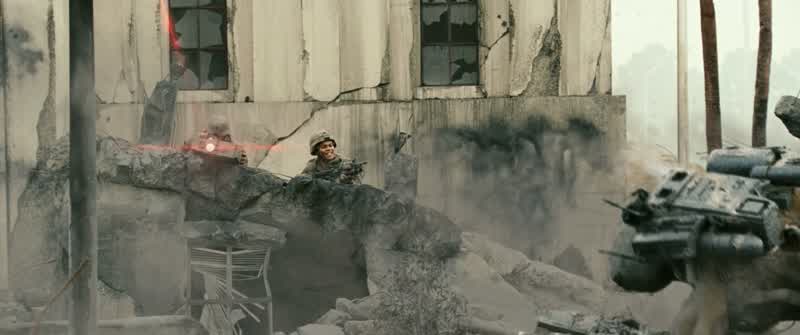The drones are pulling it away!
