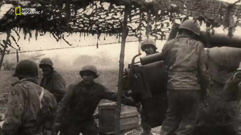 The engineers fire their tommy guns down the tunnel
