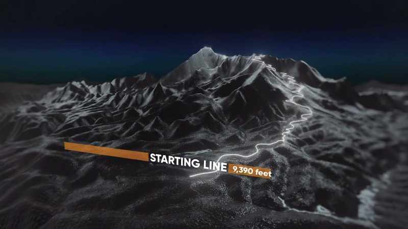 The event is a time trial run to the peak