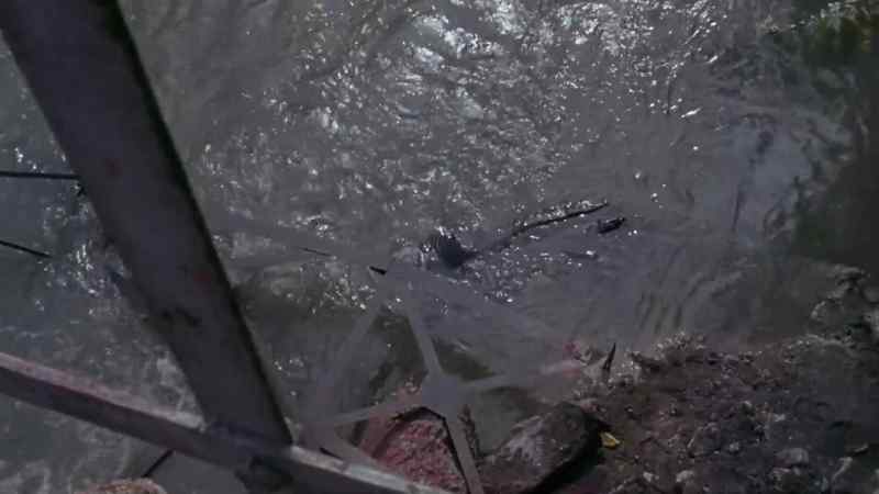 The exterior chute collapsed. Damn thing fell on Sam Joyles