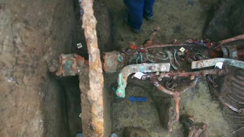 The find was a sophisticated two wheeled carriage