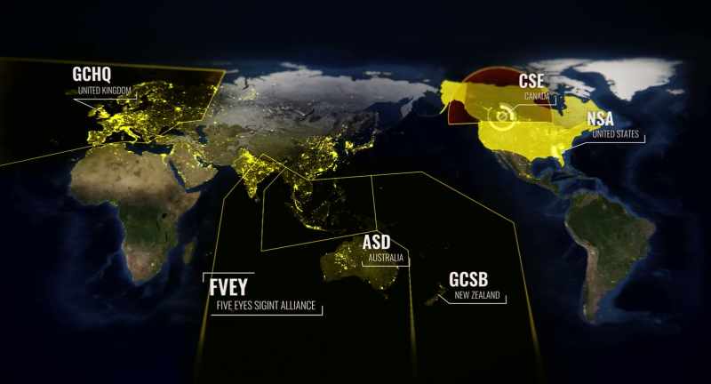 The five eyes between them spy on the world