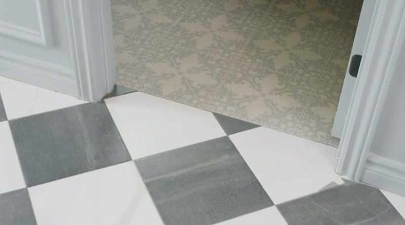 The floor changes in each room