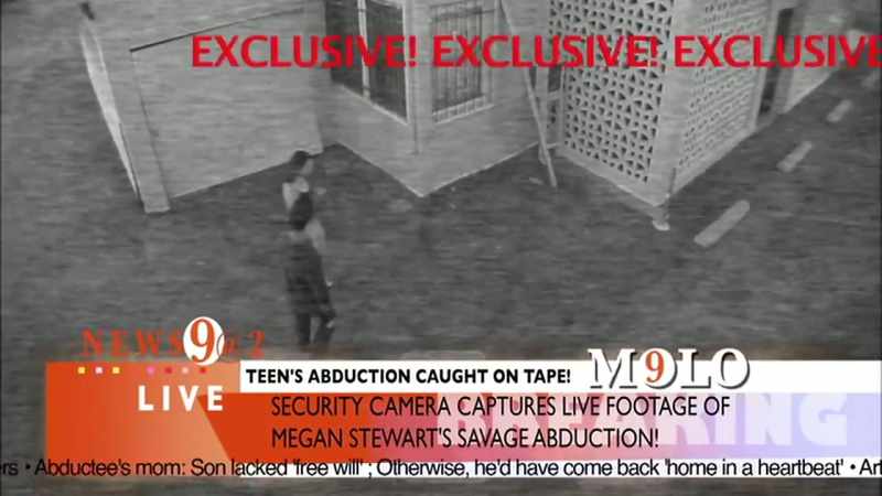 The footage clearly shows that she encounters a man