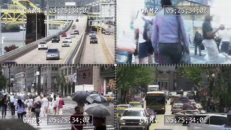 The footage rarely shows the crime being committed