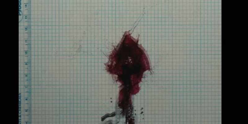 The forensic testing of blood spatter