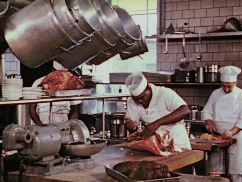 The galley, well stocked and well scrubbed