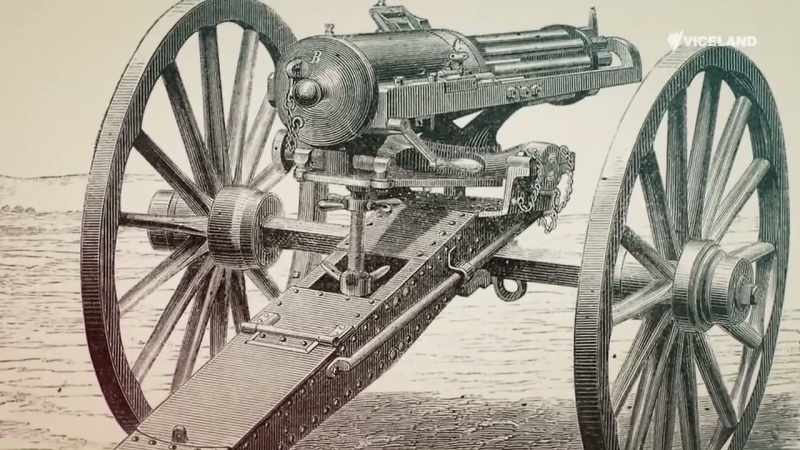 The Gatling Gun with its six rotating barrels had been declared