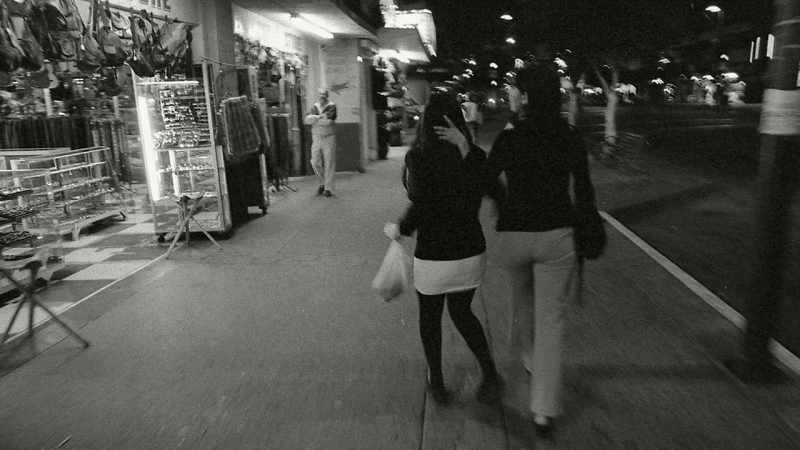 The girls went in there