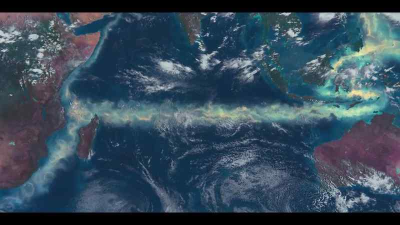 The global ocean current surges west